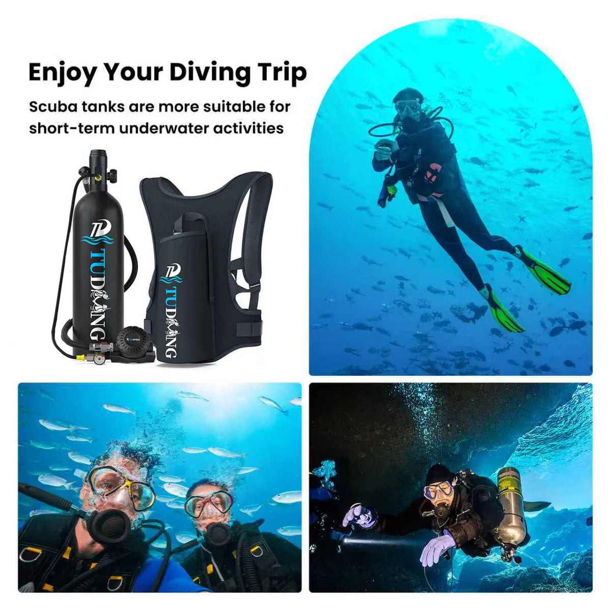 Tudiving Portable Refillable Scuba Tank for Underwater Diving