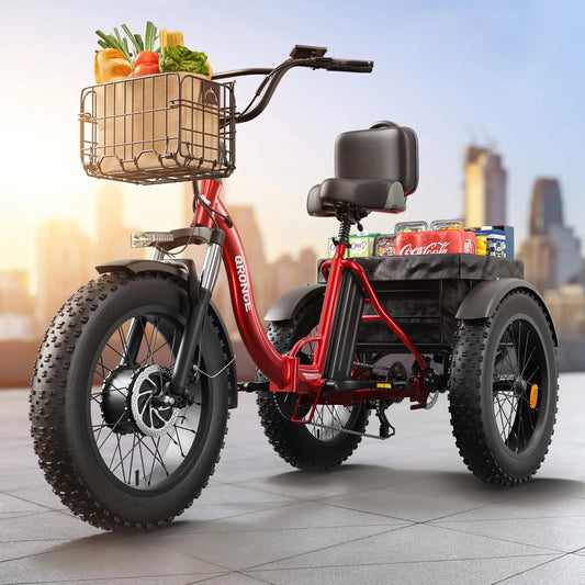 Qronge 1200W Adult Electric Tricycle With Shimano Seven Speed Gears