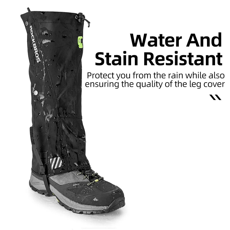 Rockbros Waterproof Leg Gaiters For Outdoor Hiking And Skiing