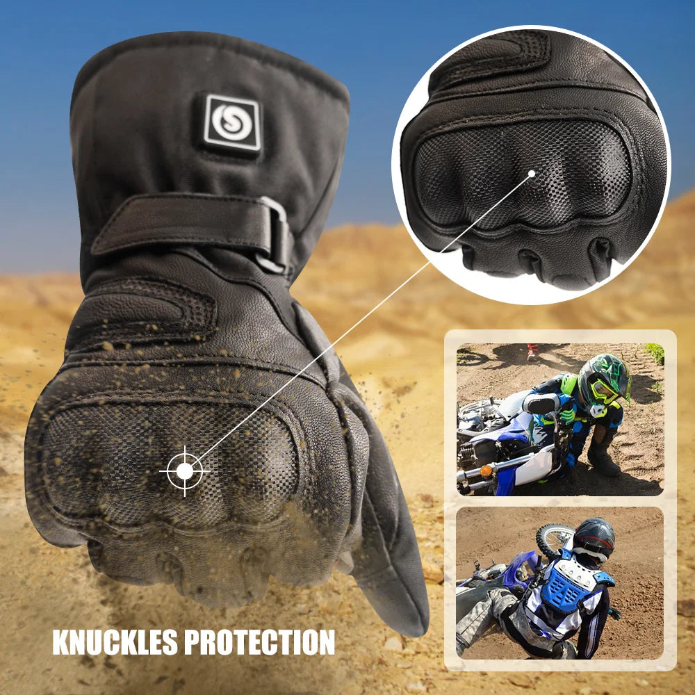 Snow Deer Heated Winter Gloves For Motorcycle Riding Touchscreen