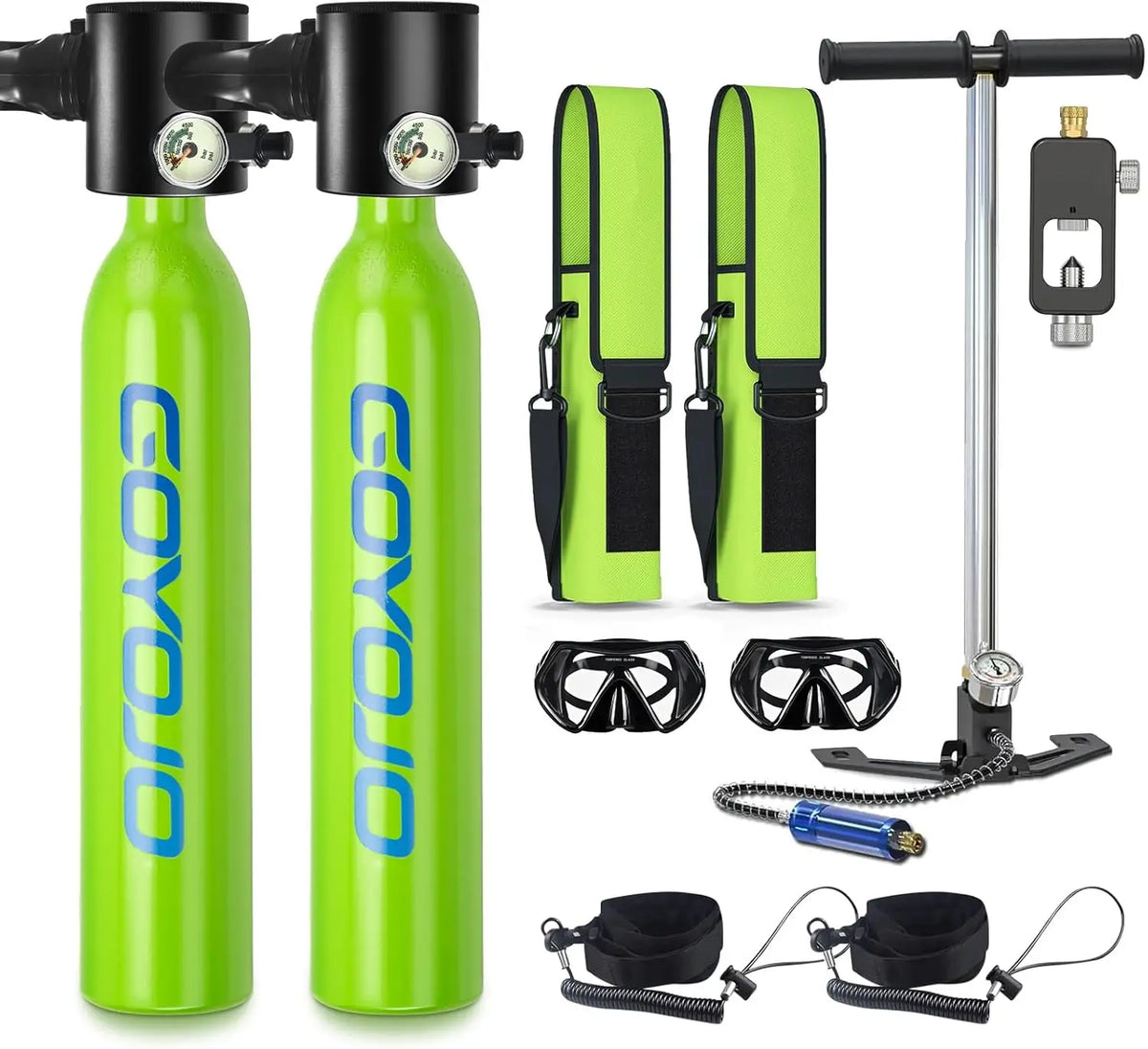Goyojo Mini Reusable Scuba Diving Tank Cylinder Kit With Pump