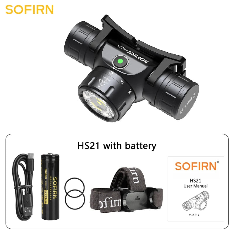 Sofirn HS21 2000 Lumens EDC Headlamp USB C Rechargeable