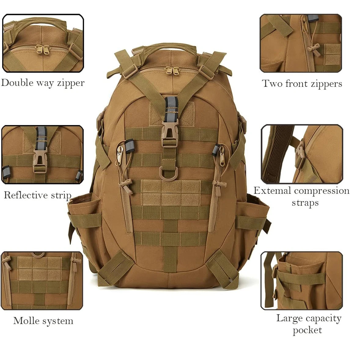 ReFire Gear Tactical Hunting Backpack With Molle System Compression Straps