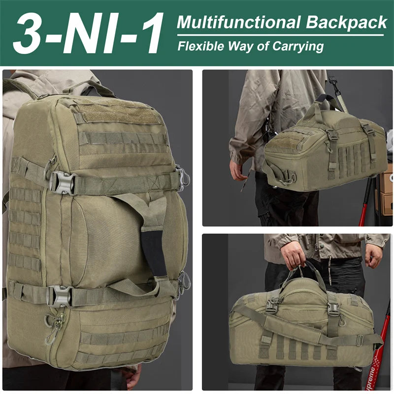 LQARMY Tactical Backpack With Molle Pockets For Travel Hiking