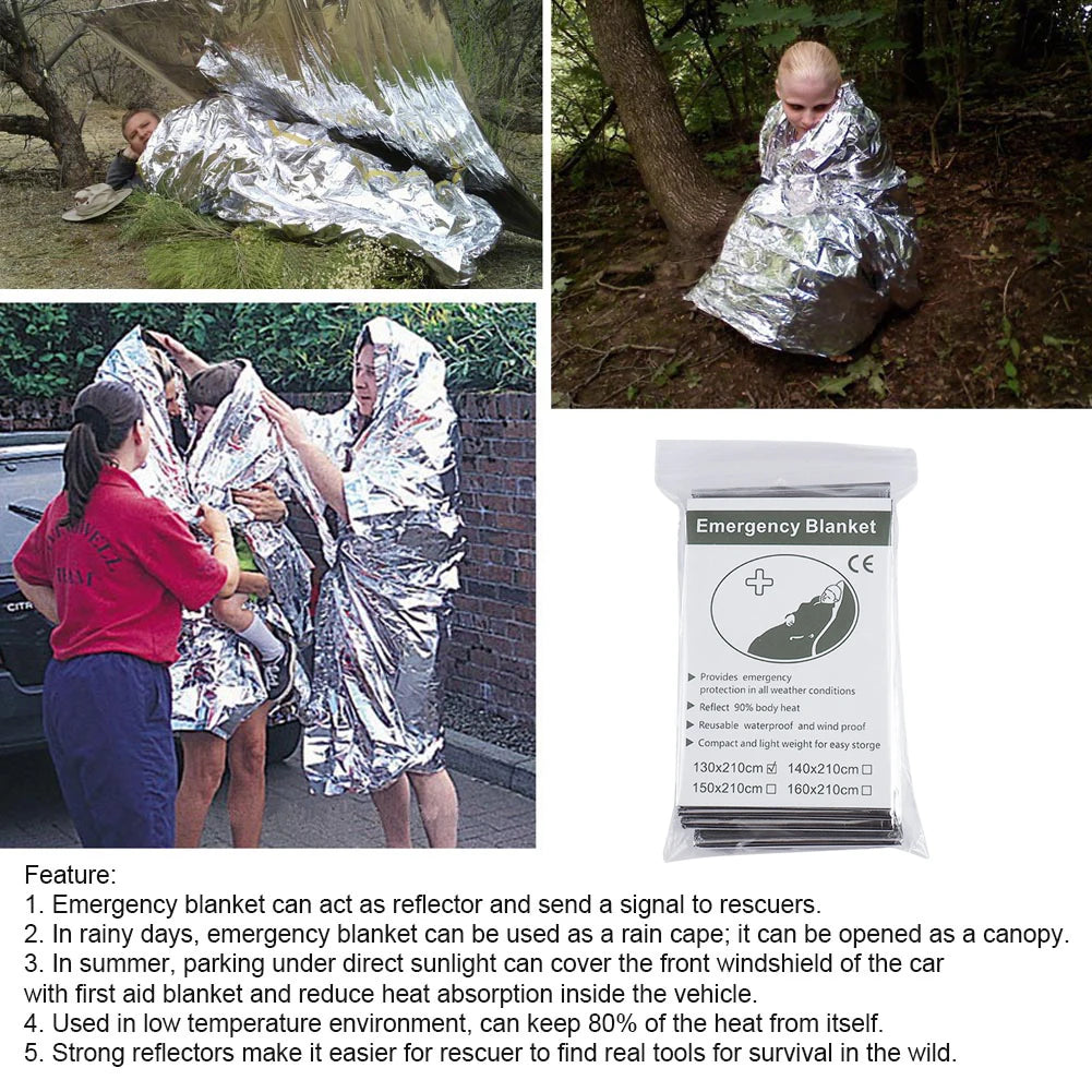Emergency Mylar Thermal Blanket For Camping And Hiking Survival