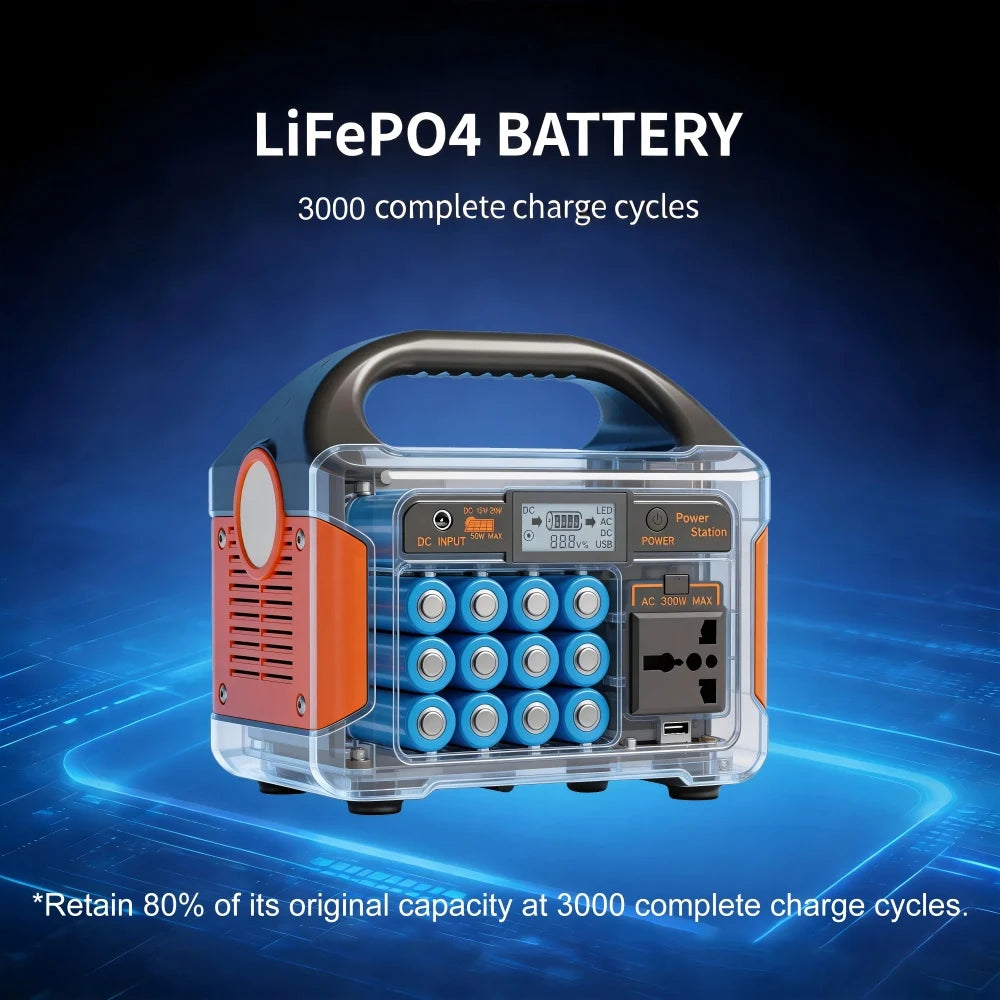 GaiaRay 500W Portable Power Station Featuring Reliable LiFePO4 Solar Backup