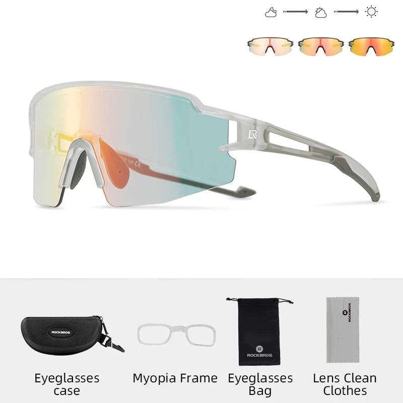 Rockbros Photochromic Polarized Cycling Sunglasses With UV400 Protection