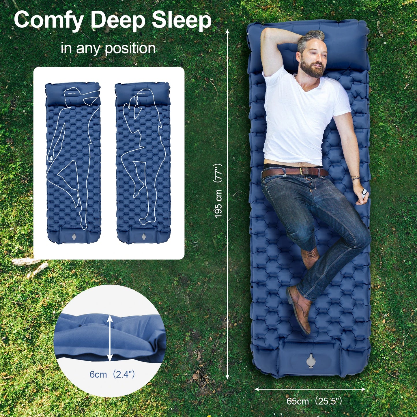 Ultralight Waterproof Camping Air Mattress With Built In Pump