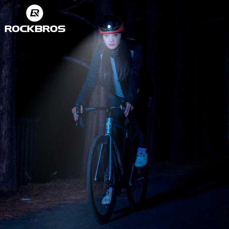 ROCKBROS LED Cycling Helmet With Front Light Type C Charging