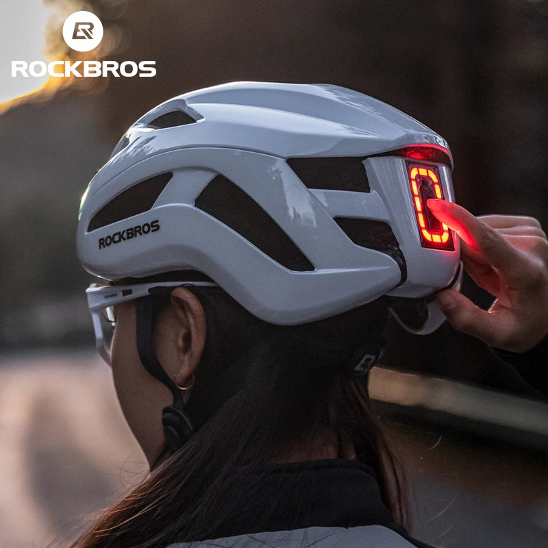ROCKBROS LED Cycling Helmet With Front Light Type C Charging
