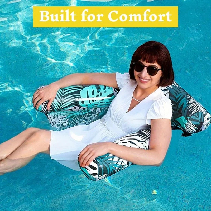 Joyfy Inflatable Pool Chair Leaf Floating Lounger For Adults