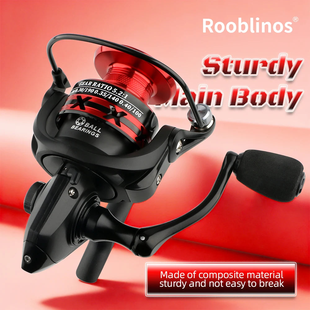 Rooblinos HT Spinning Reel 5.2 Gear Ratio Lightweight Fishing Reel