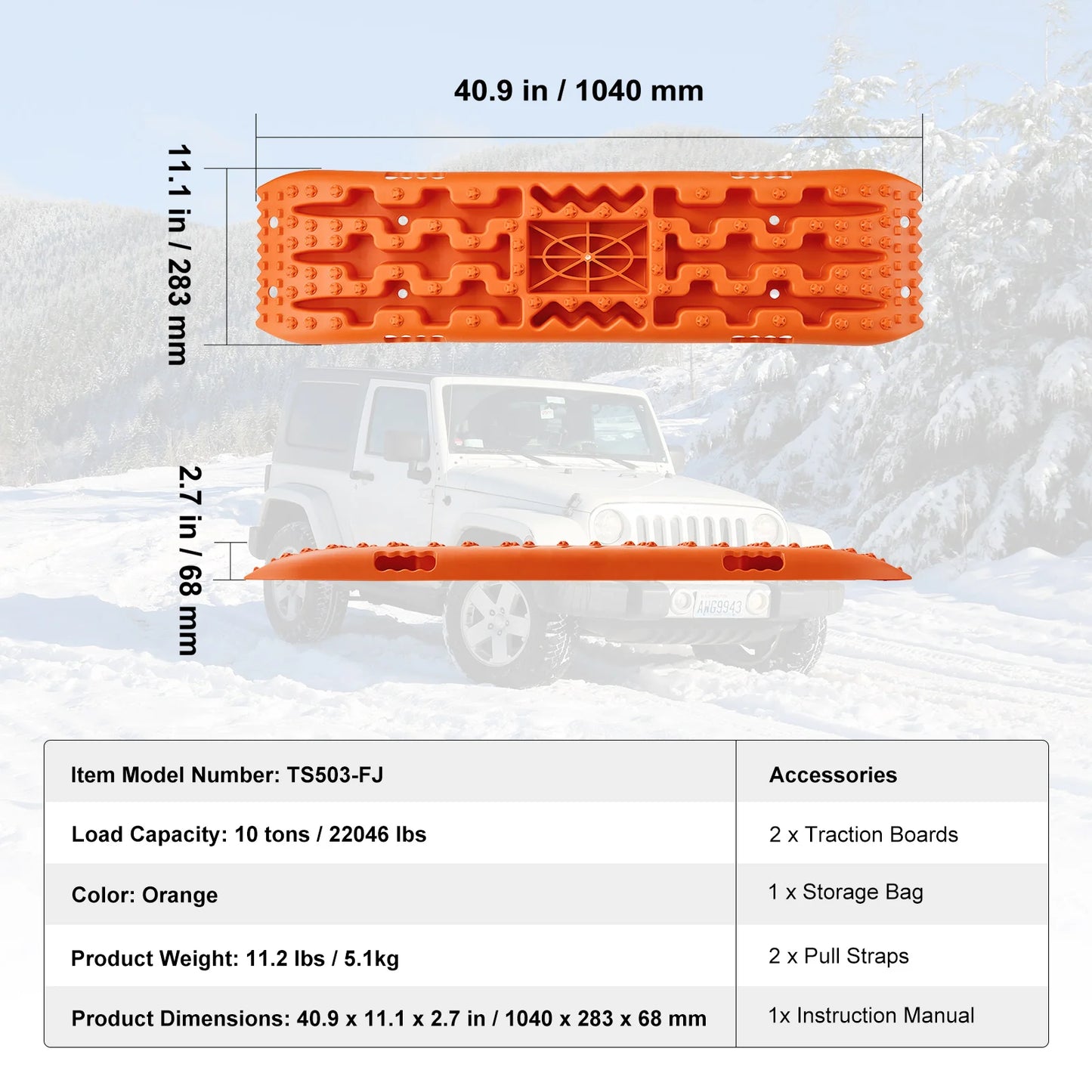 SucceBuy 10 Ton Traction Boards for Off Road Vehicle Recovery