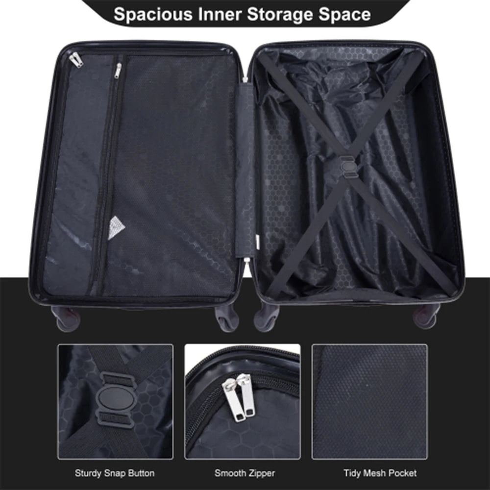 Travelhouse ABS Luggage Set With Spinner Wheels And TSA Lock