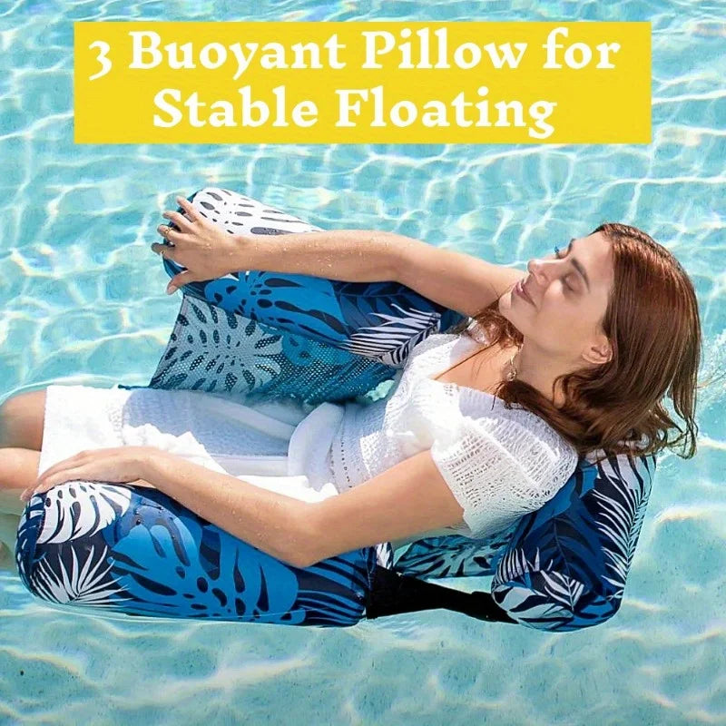 Joyfy Inflatable Pool Chair Leaf Floating Lounger For Adults