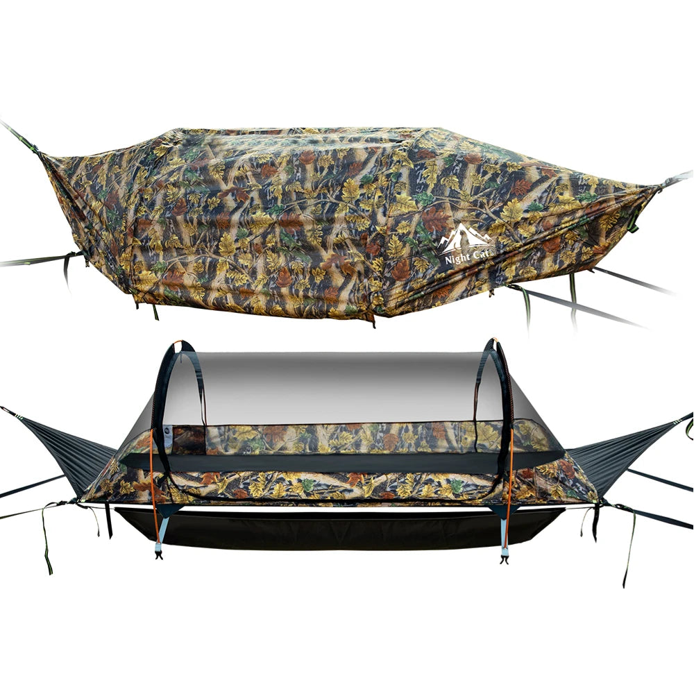Night Cat Flat Lay Hammock Tent With Mosquito Net Waterproof