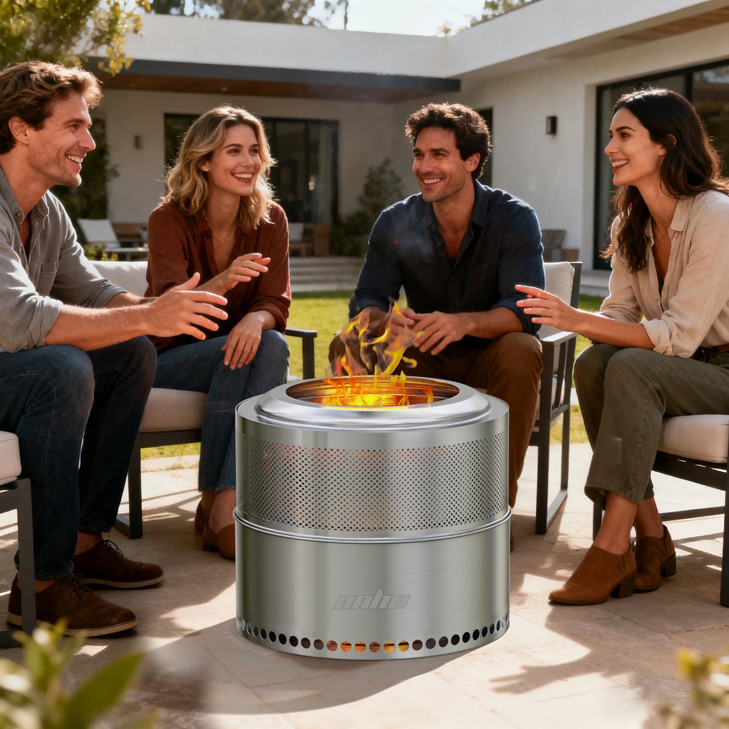 Stainless Steel Smokeless Fire Pit Including Carry Bag Outdoor