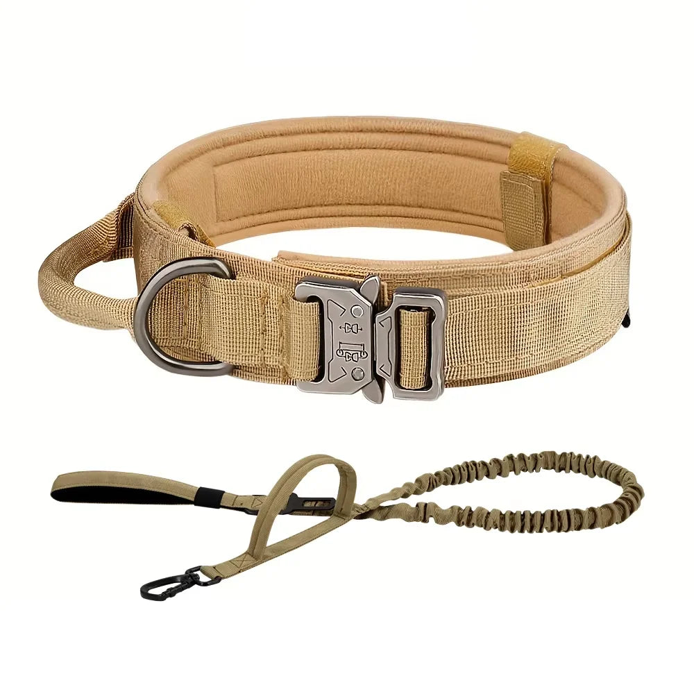 Adjustable Nylon Tactical Dog Collar And Leash With Quick Release