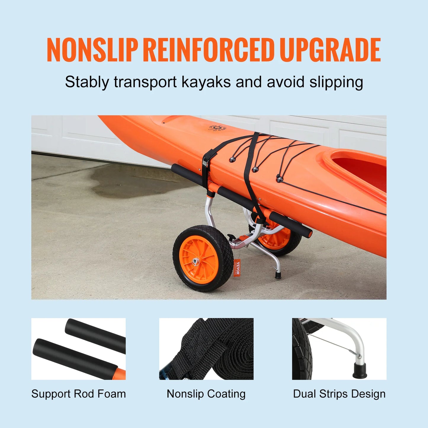 SucceBuy Detachable Aluminum Kayak Cart For Canoe And Paddleboard Transport