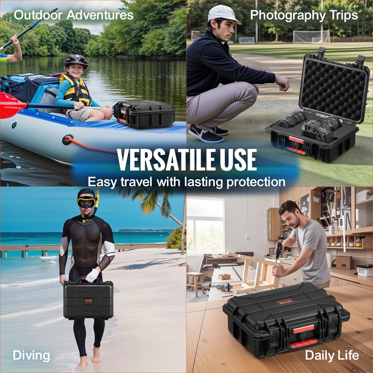 SucceBuy IP67 Waterproof Hard Case With Precut Foam And Handles