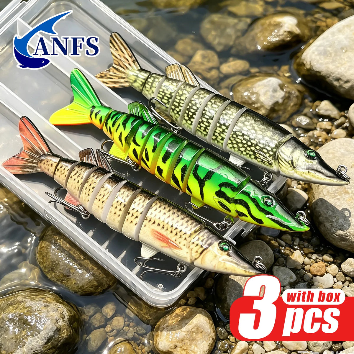 ANFS Multi Jointed Swimbait Fishing Lure for Freshwater and Saltwater