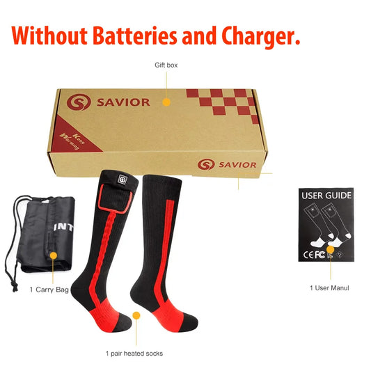 Savior Rechargeable Heated Socks For Winter Outdoor Sports Comfort