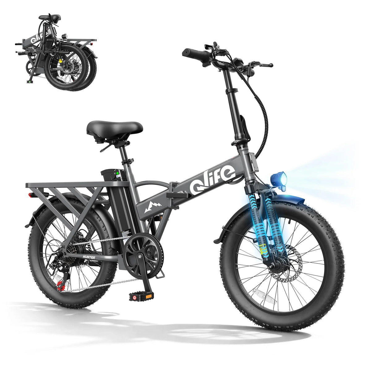 Qlife Hunter Foldable Electric Bike With 48V Battery