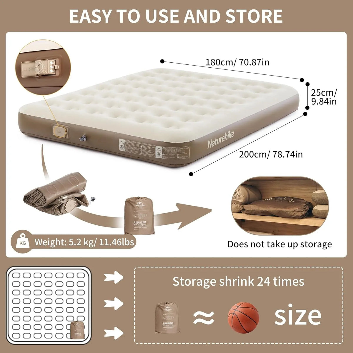 Naturehike Camping Air Mattress With Built In Pump