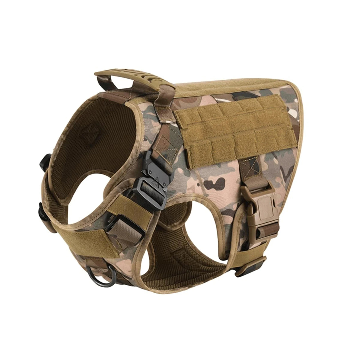 Padded Tactical Dog Harness With Quick Release Molle Pockets