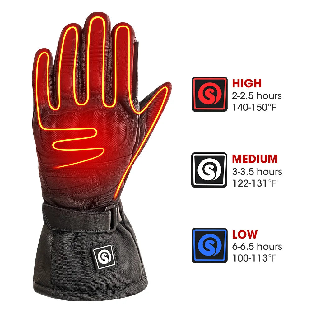 Snow Deer Heated Winter Gloves For Motorcycle Riding Touchscreen