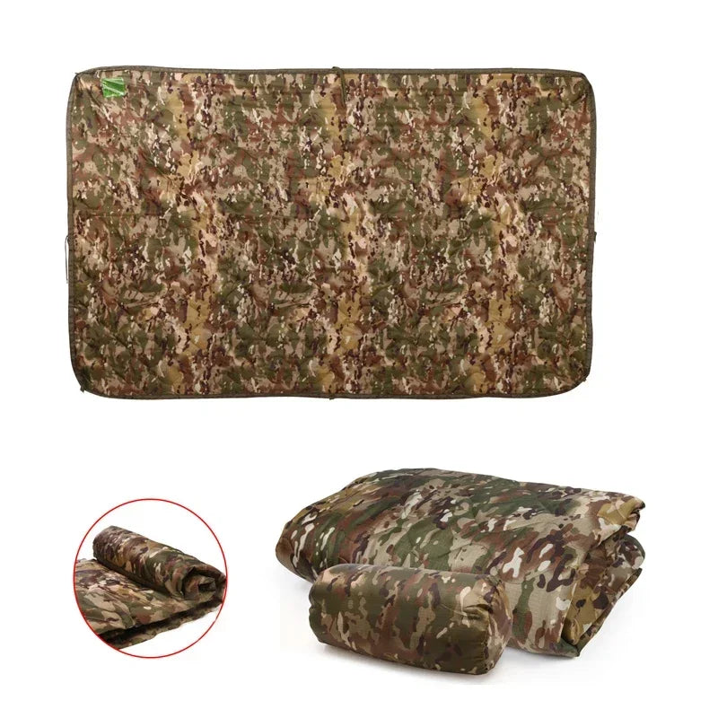 Tactical Camouflage Quilted Water Repellent Blanket For Camping Hunting