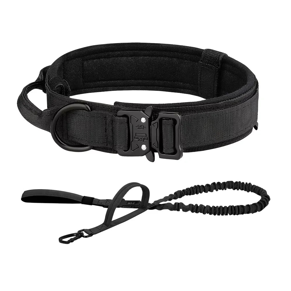 Adjustable Nylon Tactical Dog Collar And Leash With Quick Release