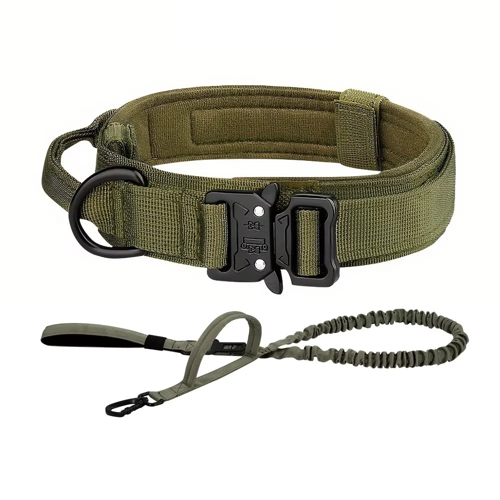 Adjustable Nylon Tactical Dog Collar And Leash With Quick Release