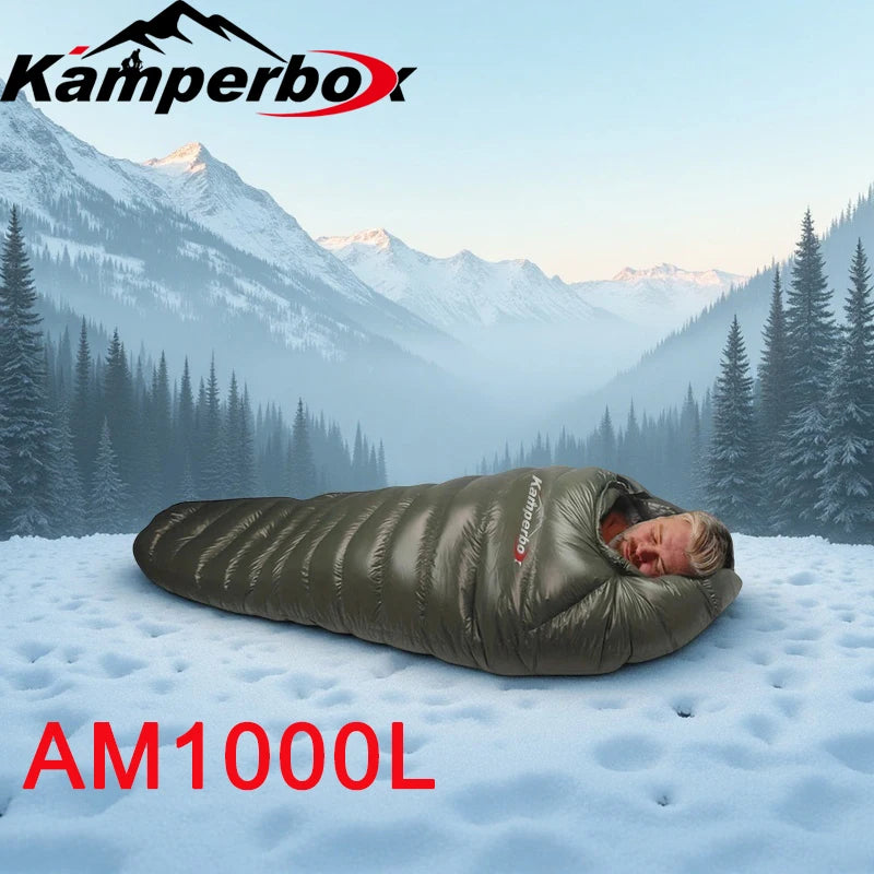 Kamperbox Warm Down Sleeping Bag For Winter Camping Adventures