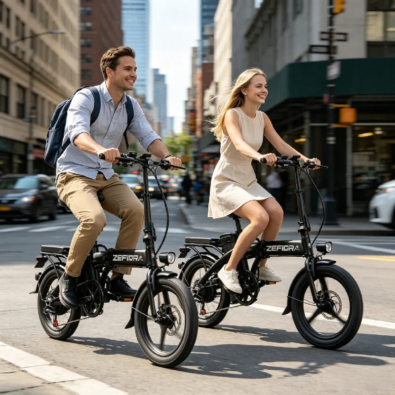 Zefiora 500W Urban Electric Bike Safe Commuter Compact Design