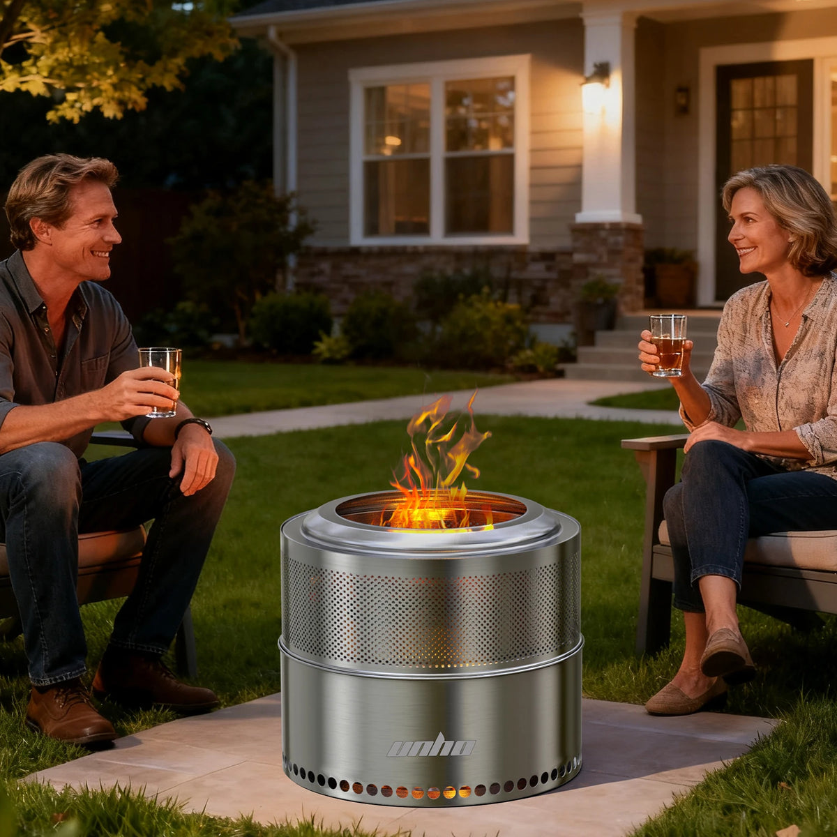Stainless Steel Smokeless Fire Pit Including Carry Bag Outdoor