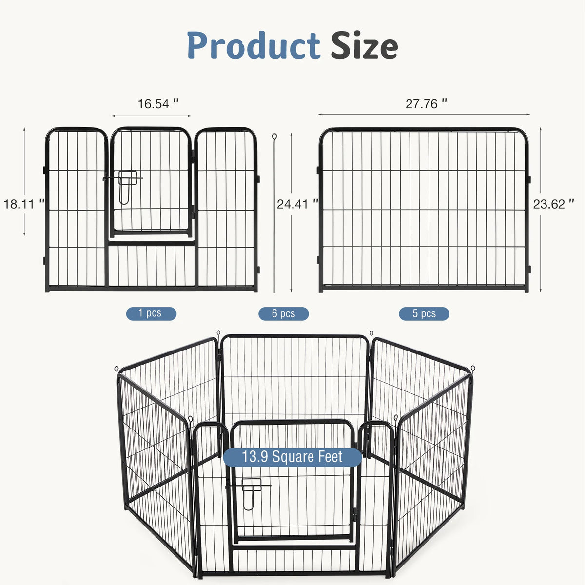 JHK Foldable Metal Dog Playpen for Indoor and Outdoor Exercise