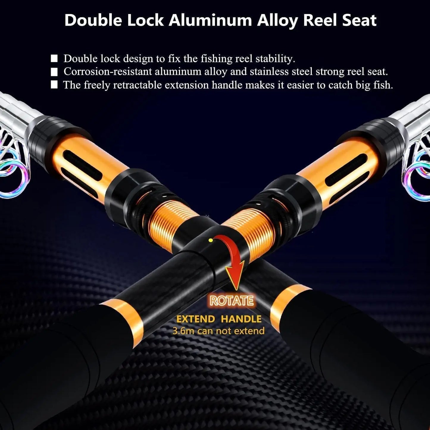 YTYIN Carbon Fiber Telescopic Spinning Fishing Rod Combo