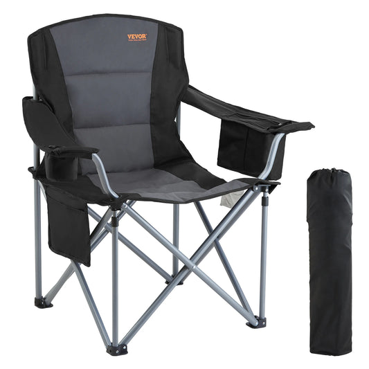 Vevor Outdoor Folding Chair With Armrest And Side Pockets