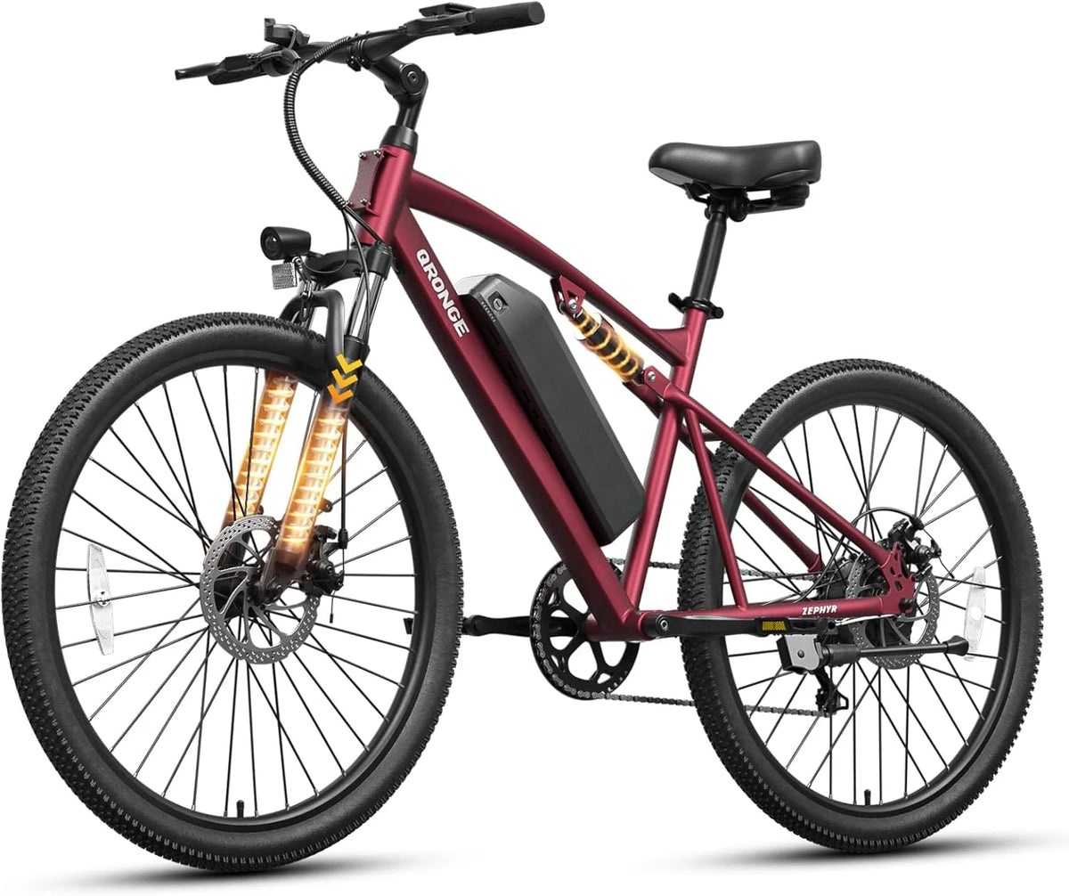 QRONGE Zephyr Full Suspension Electric Bike 1000W Motor