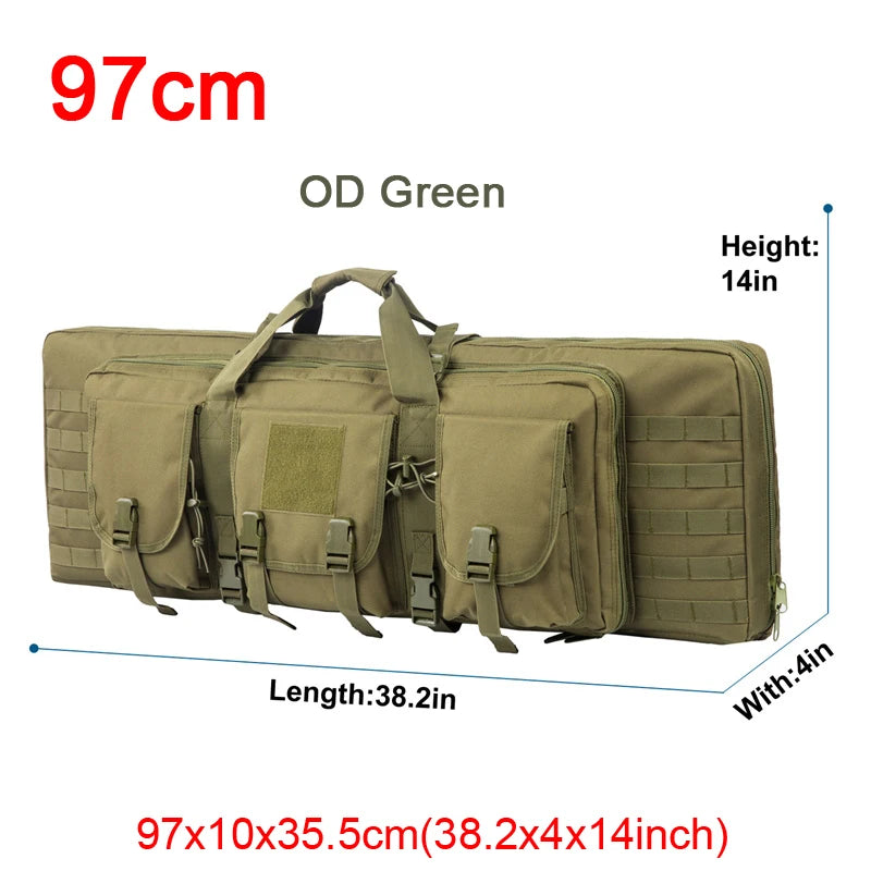 LQARMY Tactical Double Rifle Case Molle Hunting Airsoft Backpack