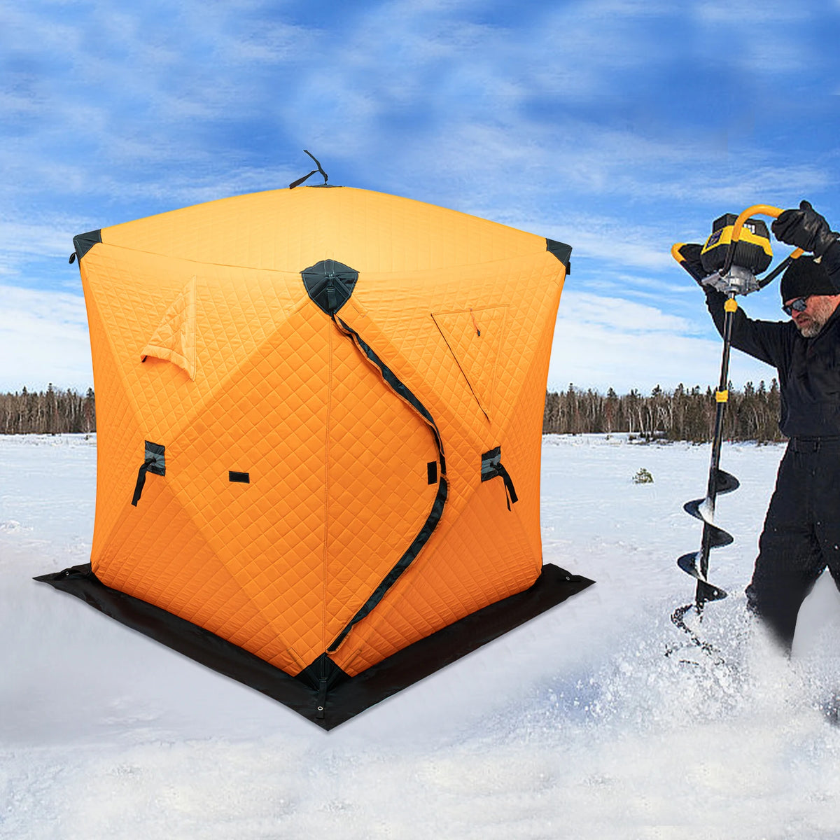 Bymaocar Ice Fishing Tent Thermal Windproof Shelter For Camping