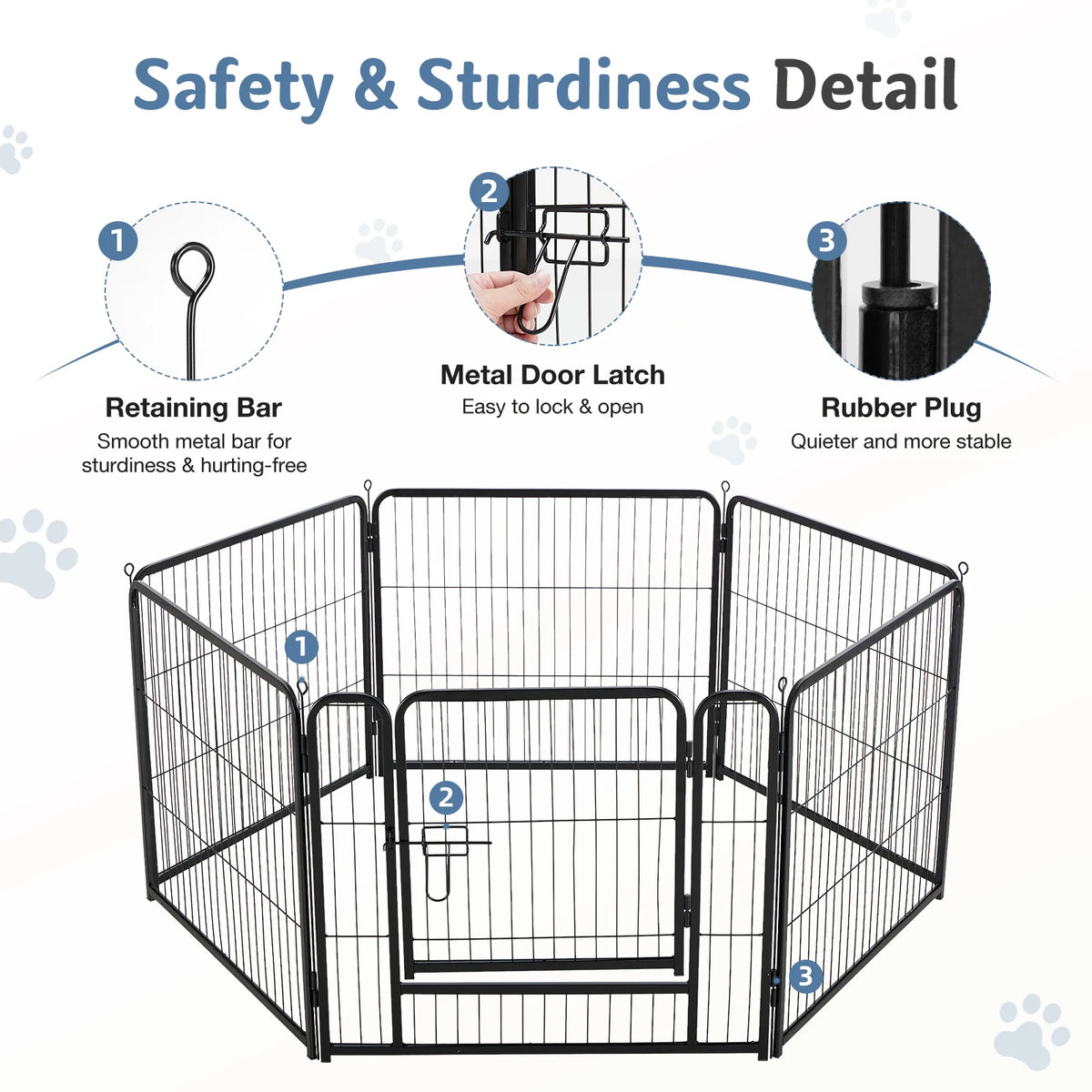 JHK Foldable Metal Dog Playpen for Indoor and Outdoor Exercise