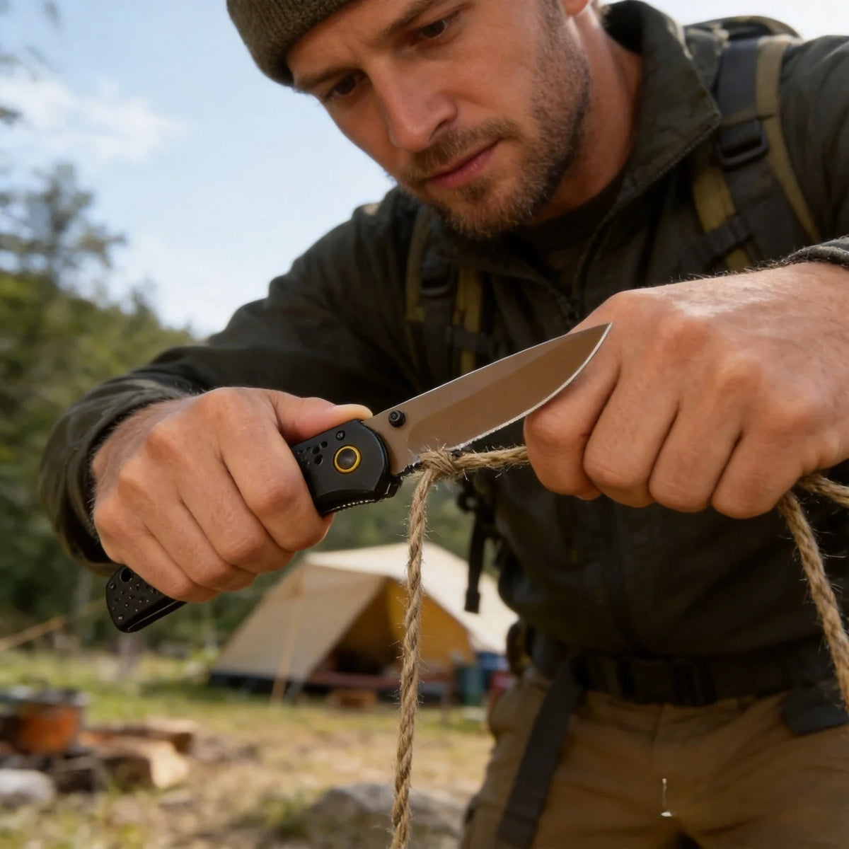 HX Outdoors 9Cr18MoV Stainless Steel Axis Lock Folding Pocket Knife