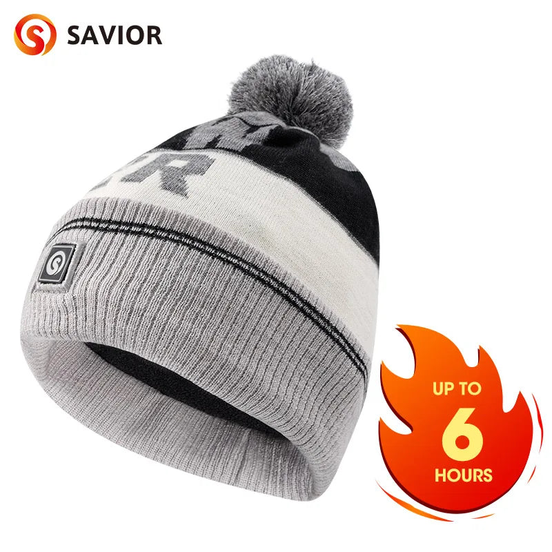 Savior Rechargeable Electric Heated Winter Wool Beanie Cap