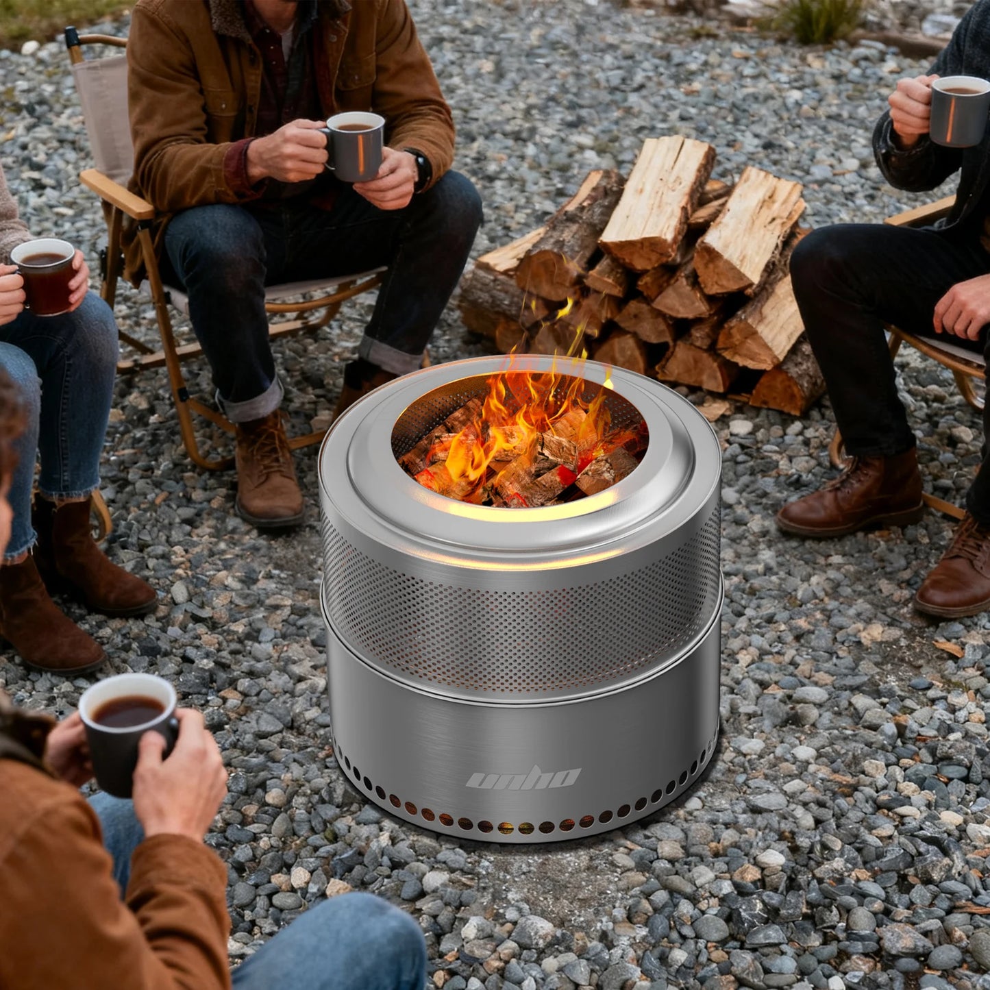 Stainless Steel Smokeless Fire Pit Including Carry Bag Outdoor