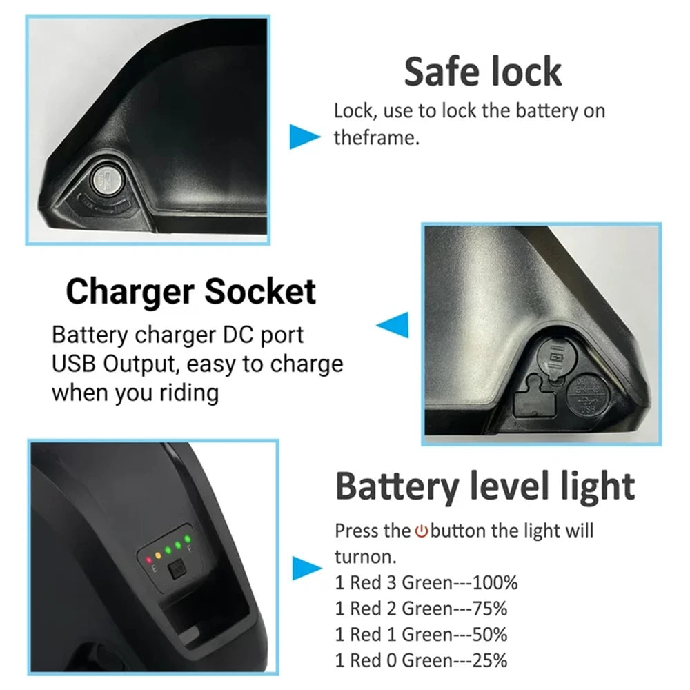 Cao Mm Rechargeable Electric Bike Battery Pack 36V 48V 52V
