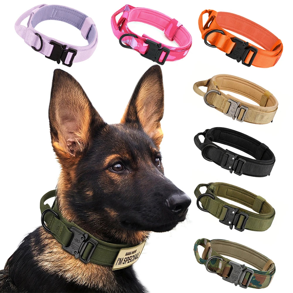 Adjustable Nylon Tactical Dog Collar And Leash With Quick Release