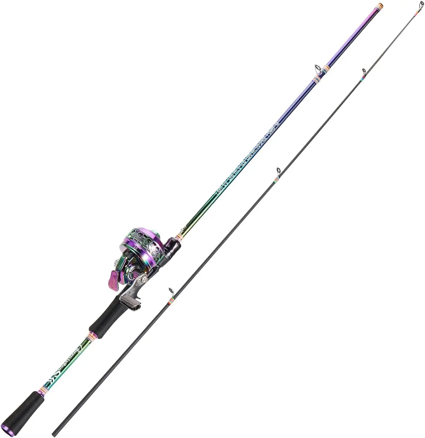 Lightweight Two Piece Spincast Fishing Rod And Reel Combo For Anglers