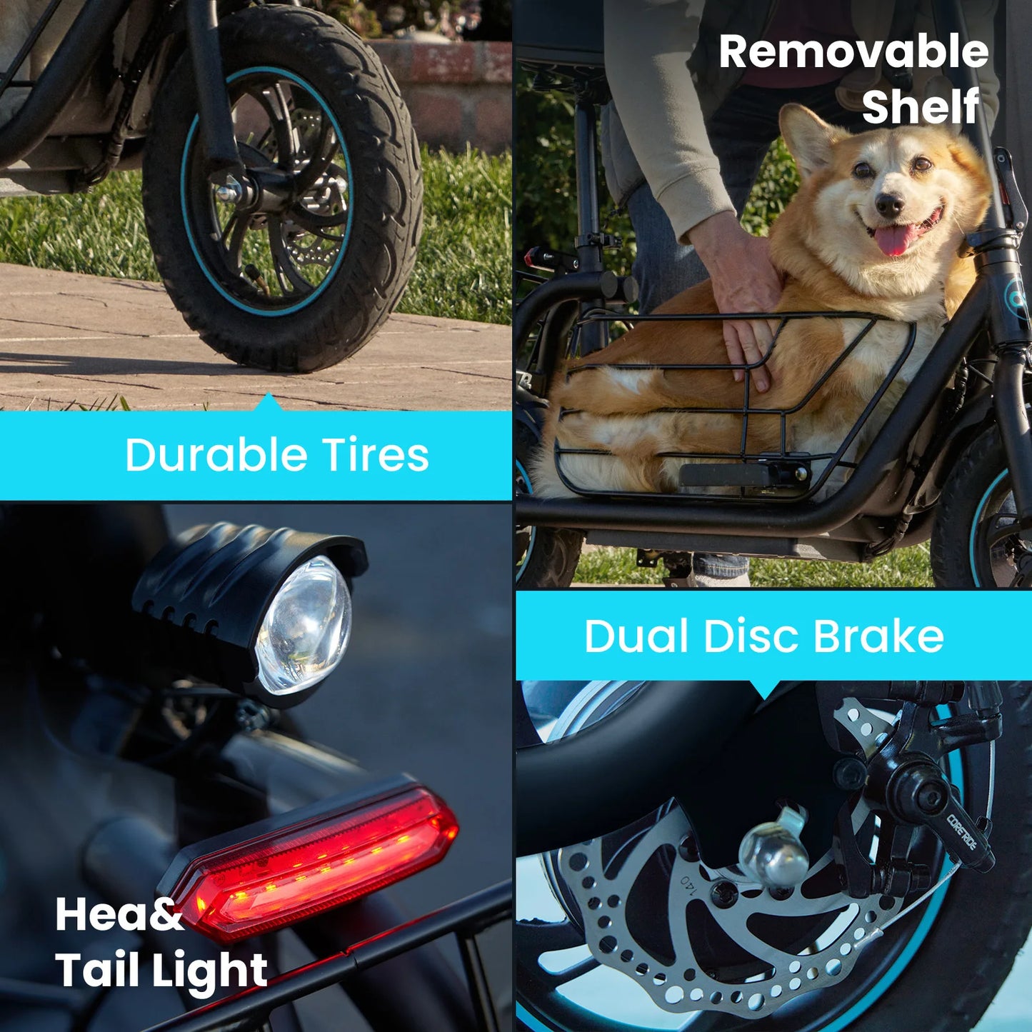 Gyroor Foldable Electric Scooter With Basket For Adults And Pets